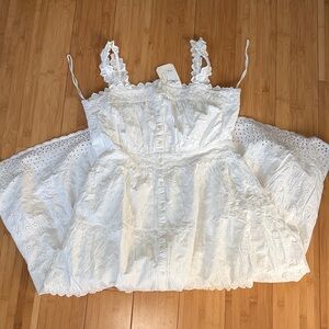 NWT GAP X Doen White Eyelet Midi Dress